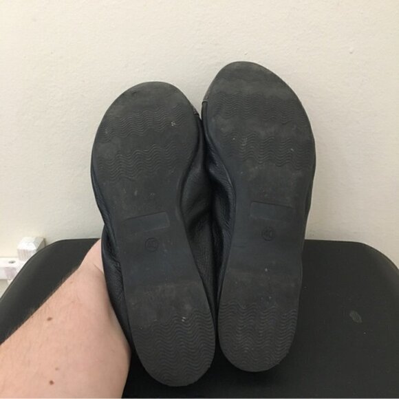 Rudsak Black Leather Metallic Cap Toe Ballerina Flats - Picture 8 of 9